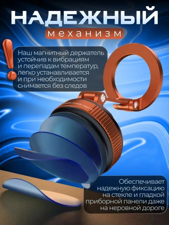 Магнитный держатель для телефона с поддержкой MagSafe и креплением  поворотом 360 градусов