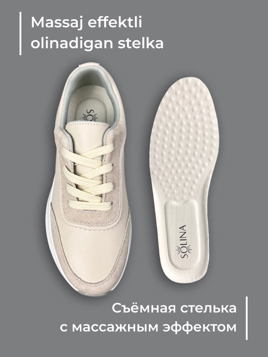 Ayollar uchun SOLINA charm krossovkalari, yoz-kuz, 36-41, 1 razmerga kichik yuradi