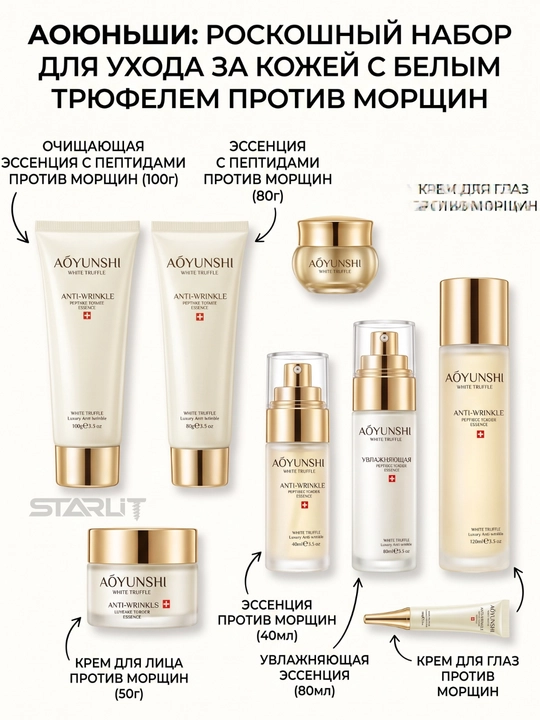 Антивозрастной крем для лица и рук, подарочный косметический набор Aoyunshi для ухода