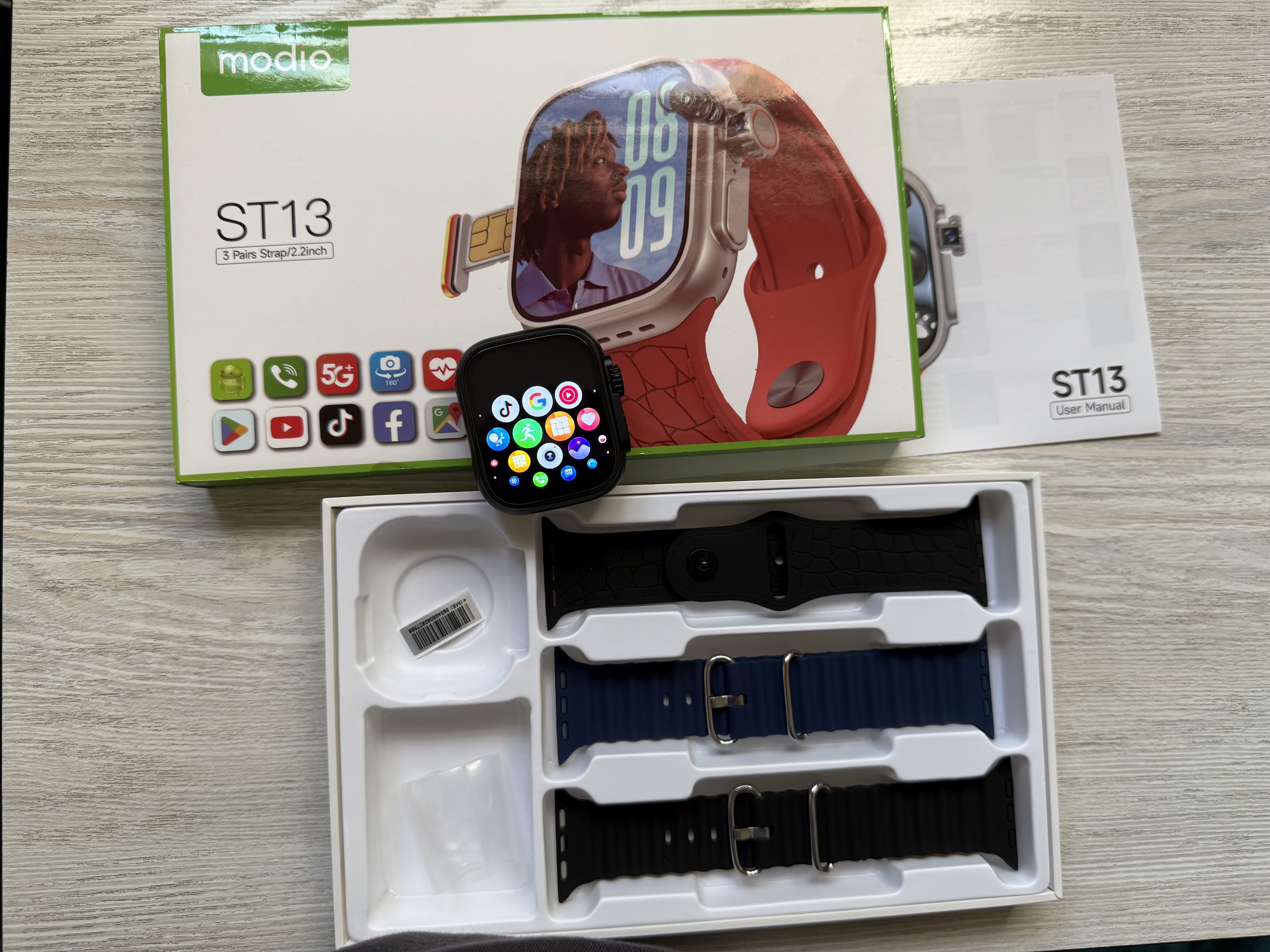 Modio ST13 4G SIM Смарт-часы – YouTube, TikTok, WhatsApp, Камера
