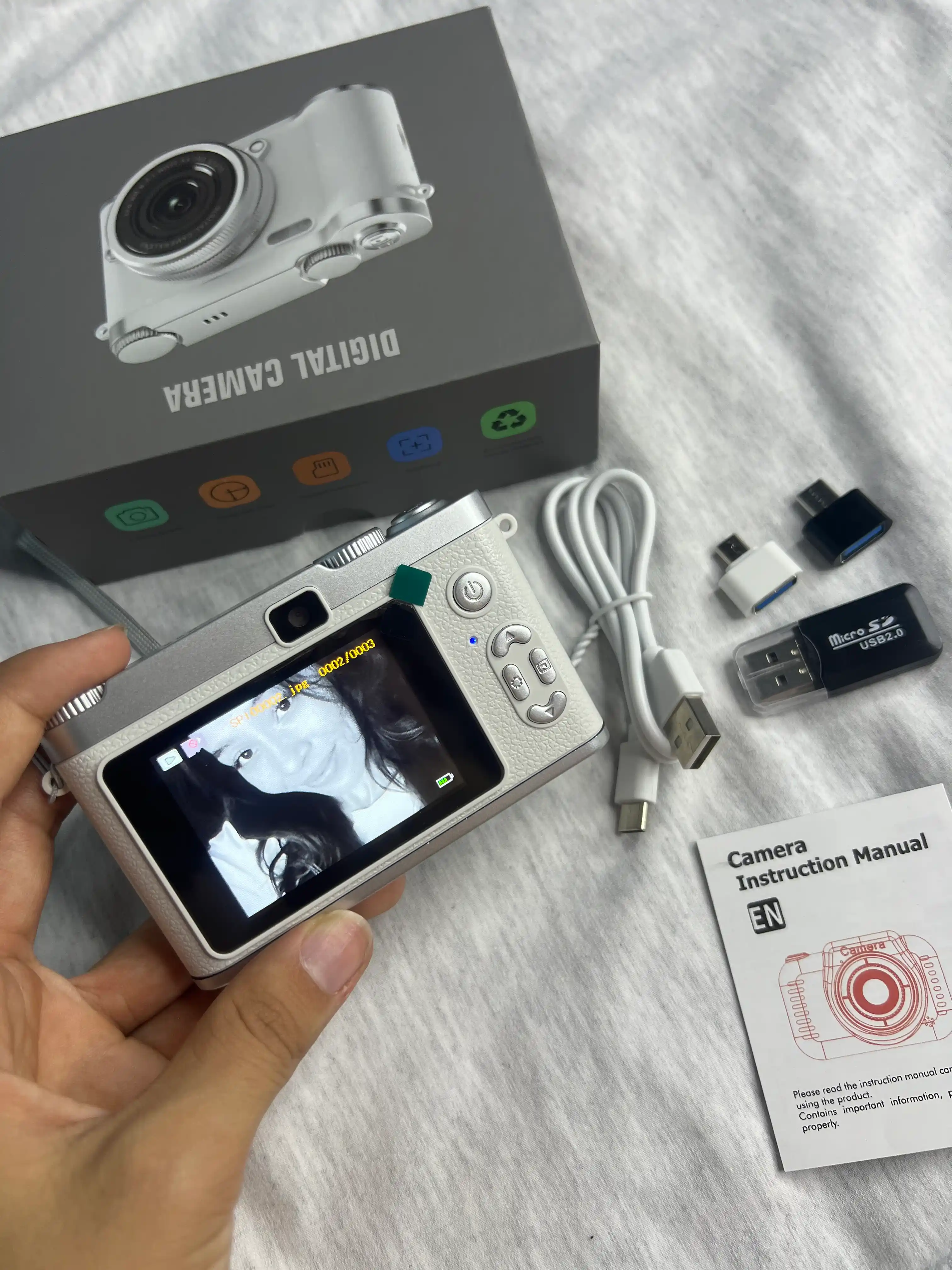 Campus Portable 50MP HD Foto Kamera – 1080P Video, 8X Raqamli Zoom, AF Fokus, Wi-Fi, TF