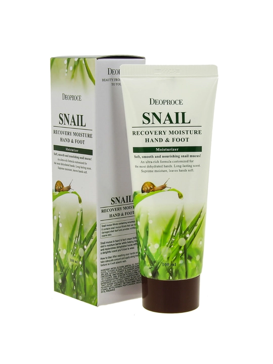 Deoproce Snail qayta tiklovchi va namlovchi qo'l va oyoq uchun krem