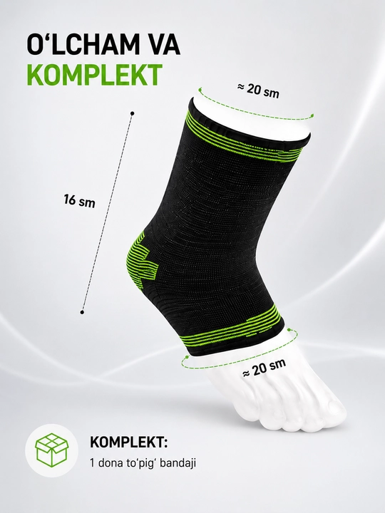 Бандаж на голеностоп ANKLE SUPPORT-8525, эластичный компрессионный спортивный бандаж