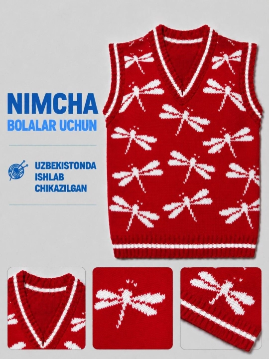 4 YOSHLI BOLALAR UCHUN ISSIQ NIMCHA — TURKIYA IPLARIDAN TO‘QILGAN BOLALAR KIYIMI - 