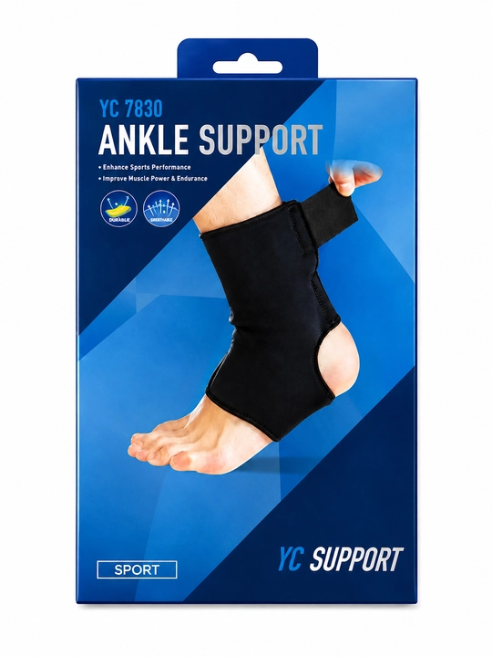 Бандаж на голеностоп ANKLE SUPPORT YC-7830, с регулируемым ремешком, черный
