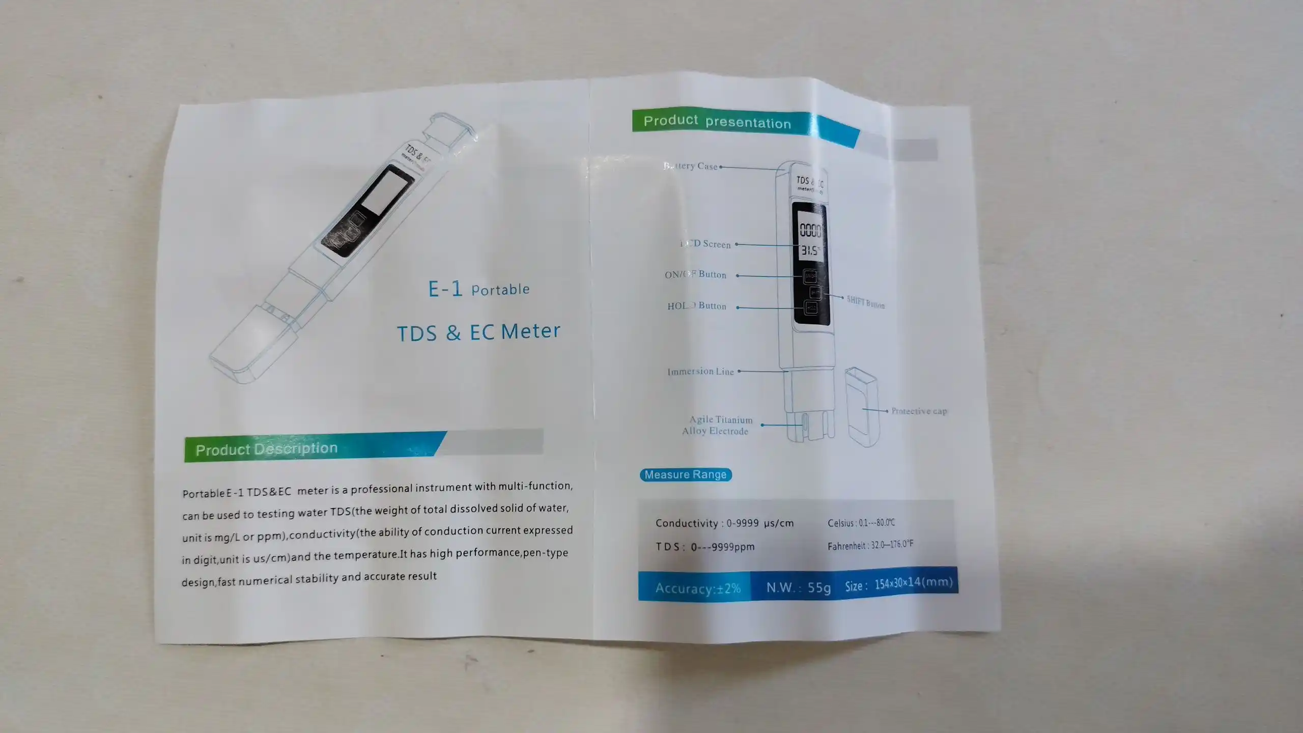 Тестер для воды, измеритель качества воды, TDS meter