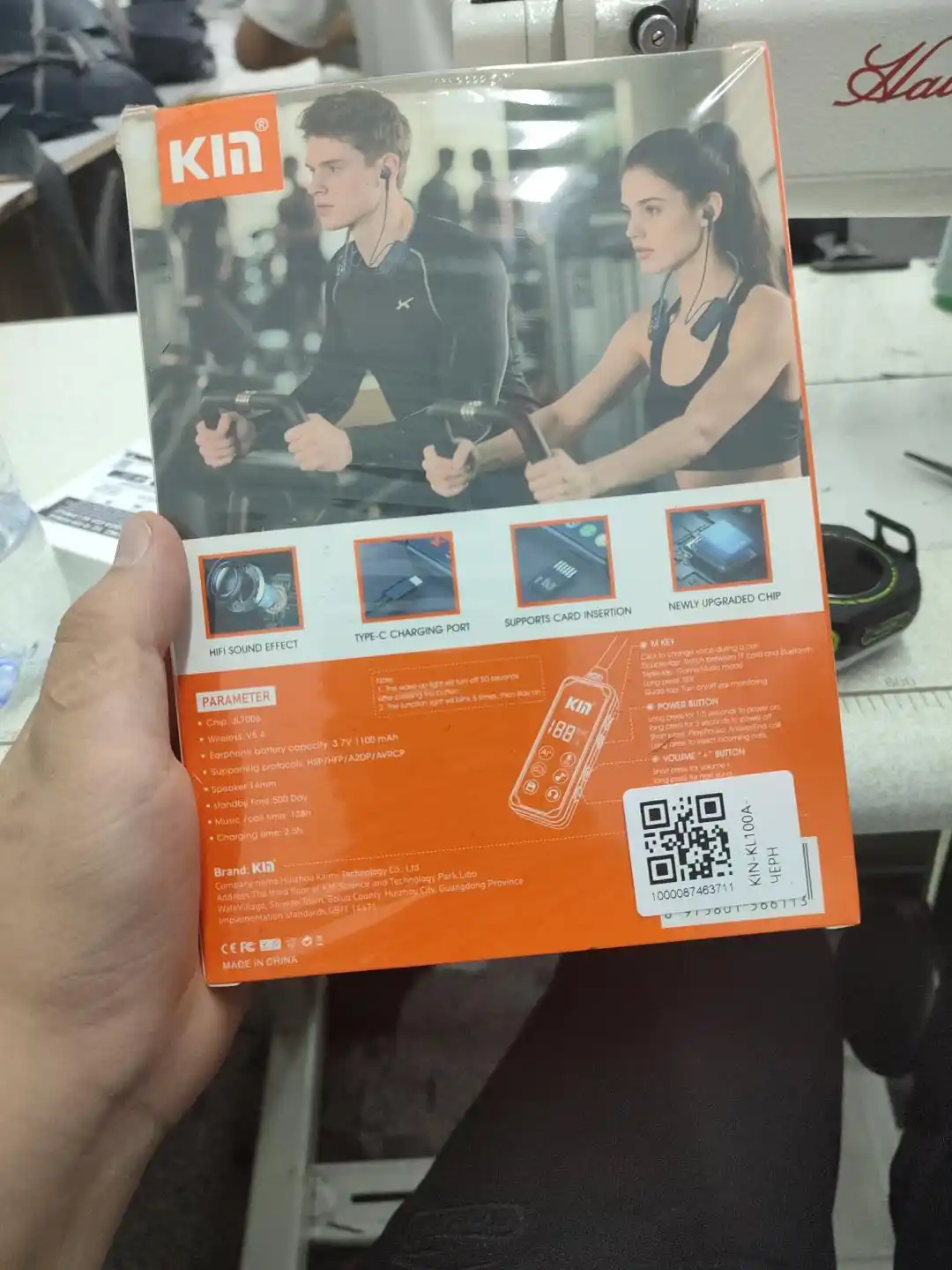 Simsiz quloqchin KIN KL100 Bluetooth 5.4 1100 mAh ENC mikrofon bo'yinbog' dizayn naushnik