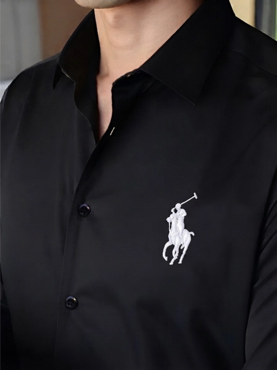 Erkaklar ko‘ylagi, klassik, belga yopishgan, yo‘l-yo‘l, bir xil rangli Slim Fit