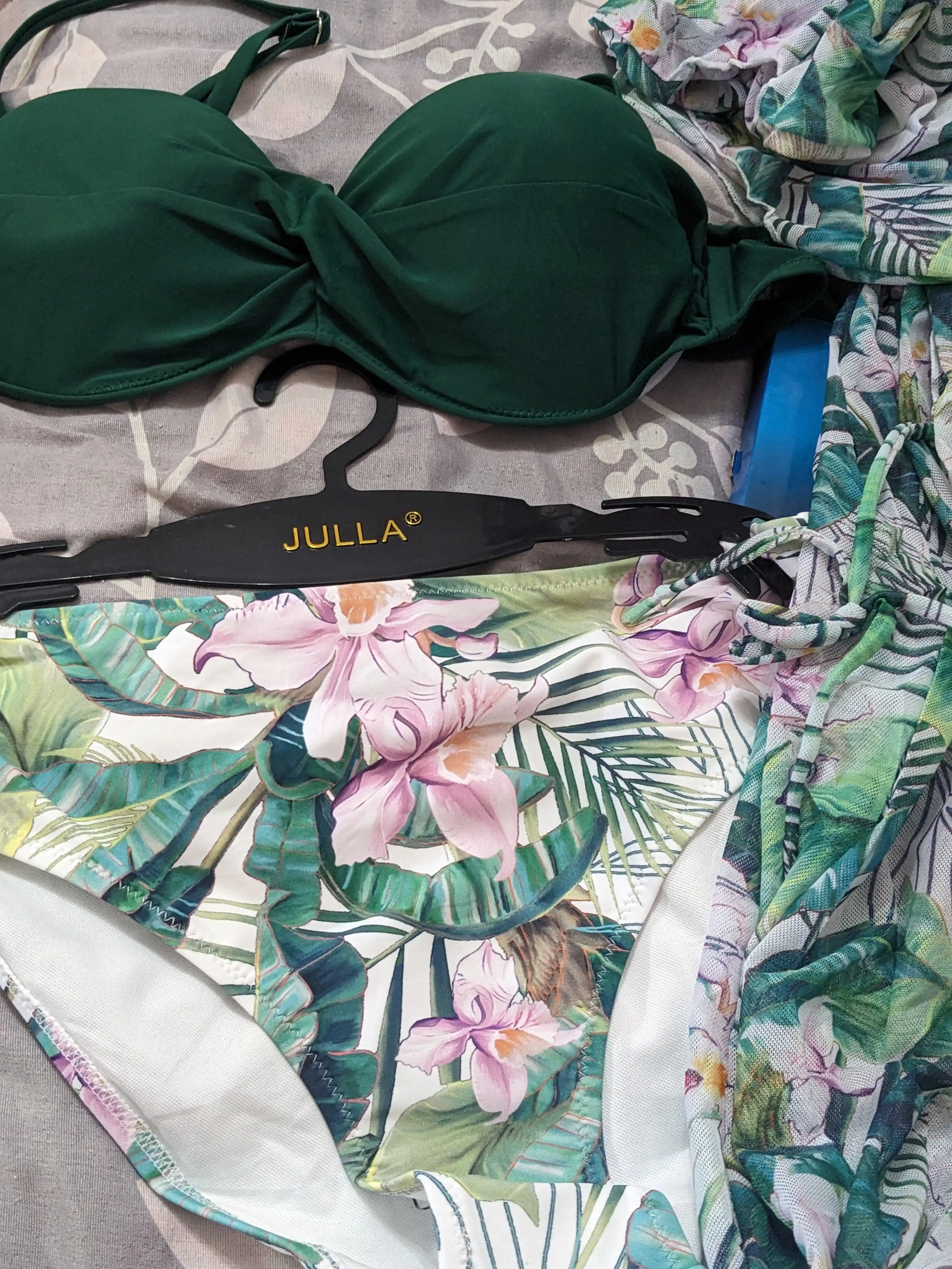 Купальник AquaRio с тропическим принтом + лёгкое кимоно, XS-XL, бифлекс