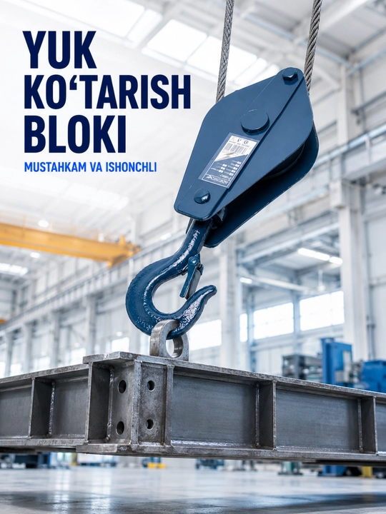 ADEGSO metall yuk ko‘tarish shkivi – ilgakli blok, og‘ir yuklar uchun - 