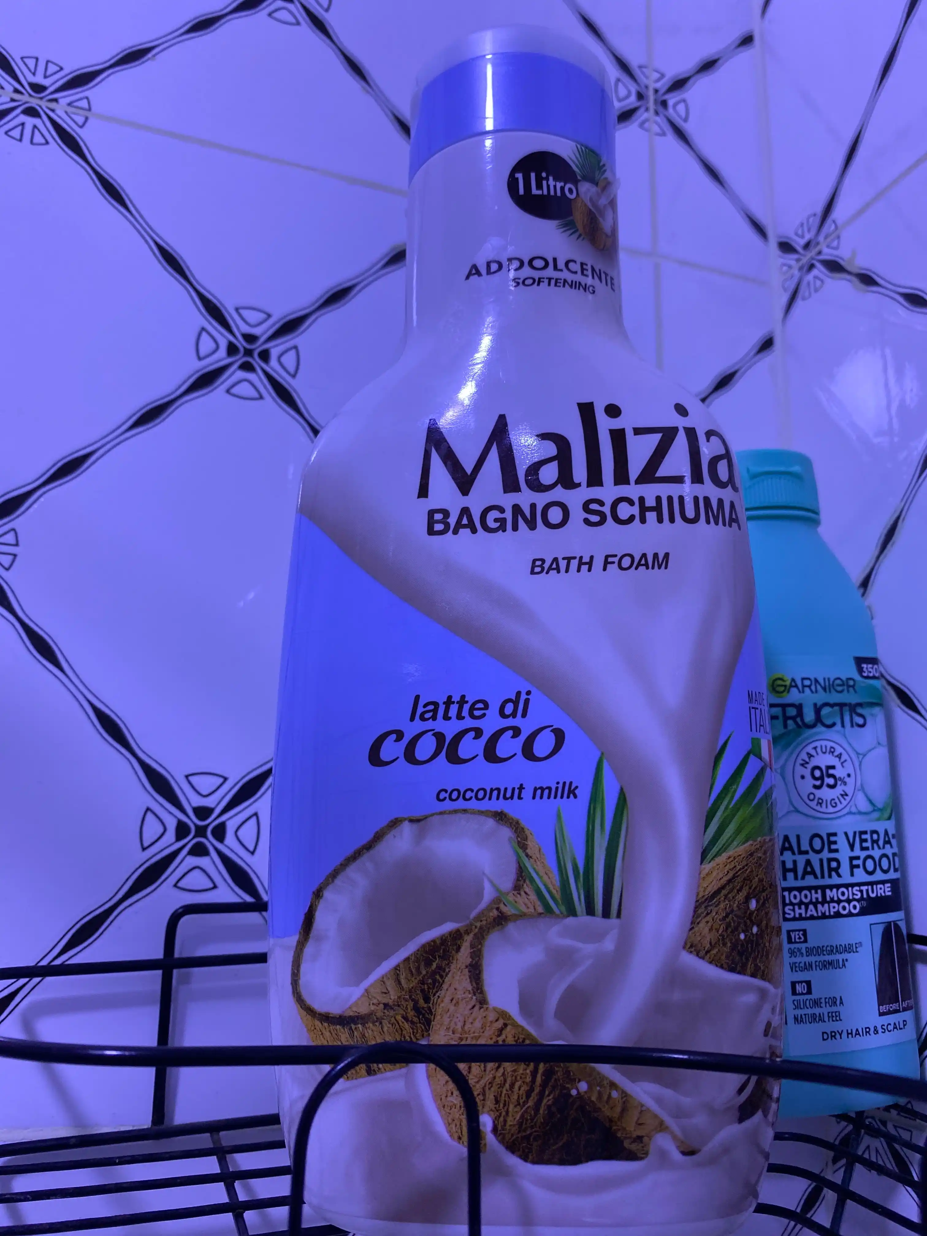 Гель-пена для душа и ванны Malizia, кокосовое молоко, 1 л