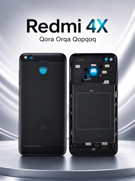 Redmi 4X orqa qopqog‘i, qora rang, sifatli mustahkam korpus, mukammal almashtirish - 