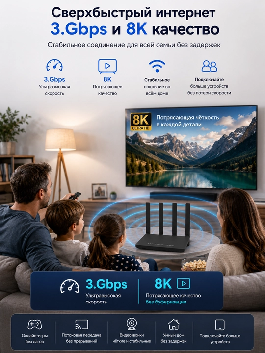 AX3000 XPON WAN va GPON router Uztelecomga mos