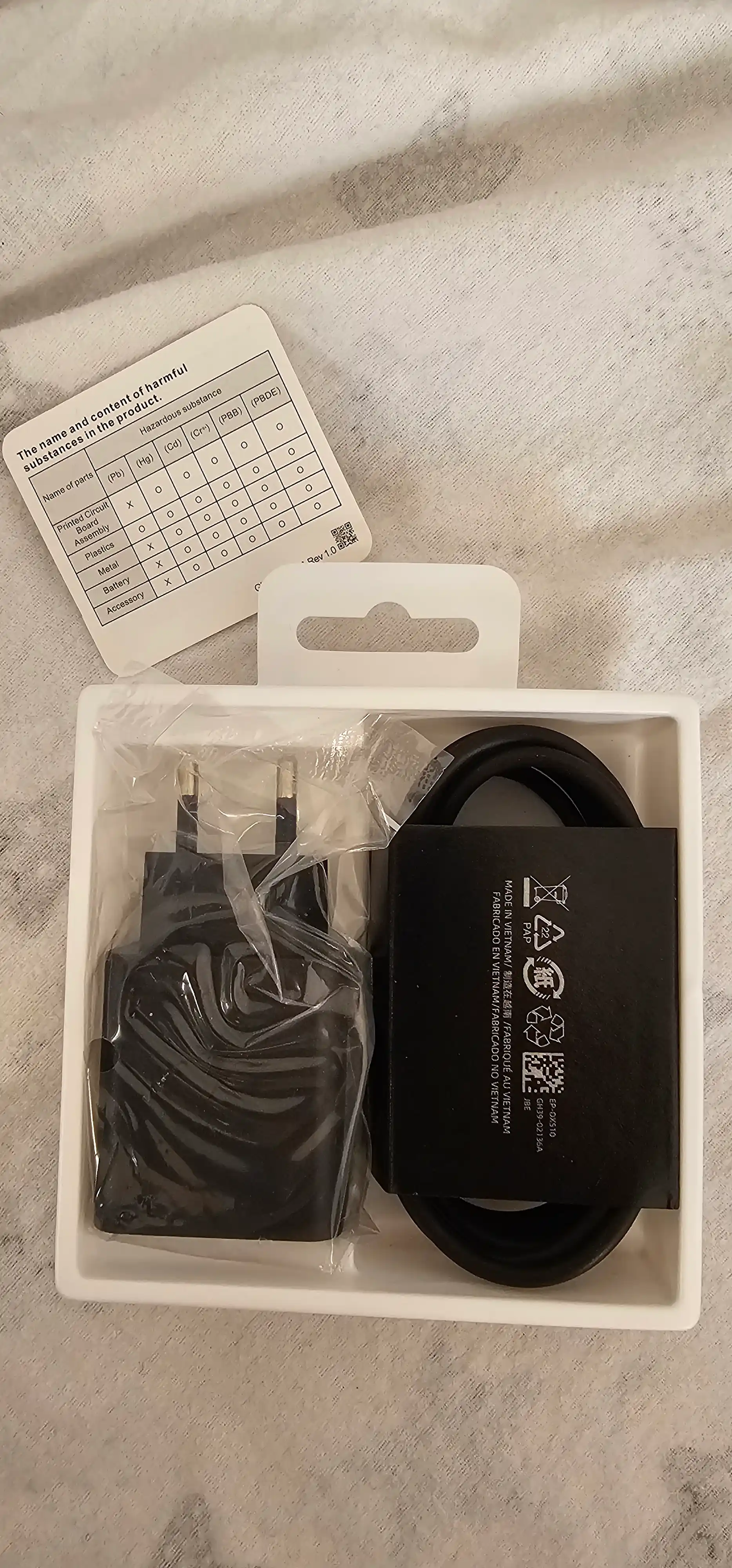 Samsung 45W Type-C zaryadchik, adapter (kabel bilan) Fast Charging 2.0 - tezkor zaryadlash