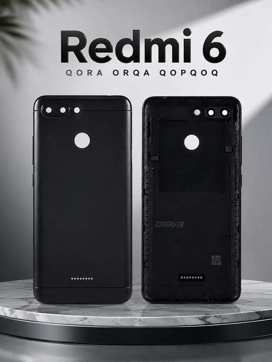 Redmi 6 orqa qopqog‘i qora rangda mustahkam korpus telefonning himoya paneli - 