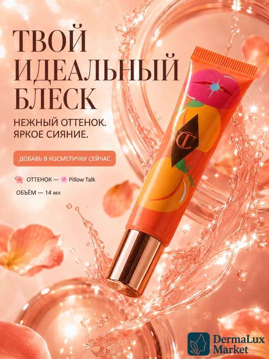 Lab uchun Charlotte Tilbury Unreal Lips moyi, shaftoli rangi, 14 ml