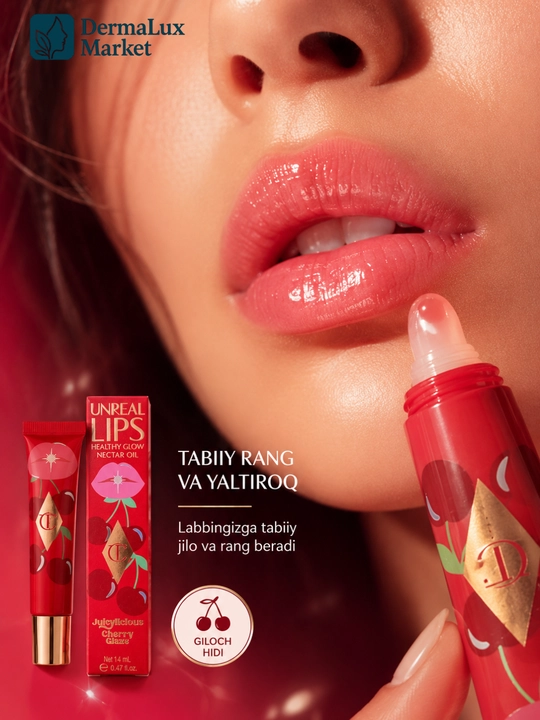 Charlotte Tilbury gilos tusli lab yaltirog‘i, namlovchi lip oil, 14 ml