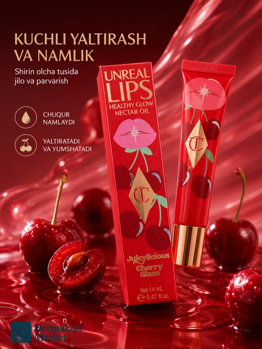 Charlotte Tilbury gilos tusli lab yaltirog‘i, namlovchi lip oil, 14 ml