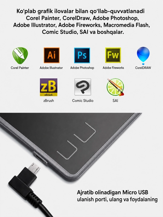 HUION Inspiroy H430P grafik plansheti