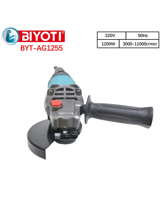 Угловая шлифовальная машина BIYOTI BYT-AG1255 125 мм, 1200 Вт, 3000–11000 об/мин