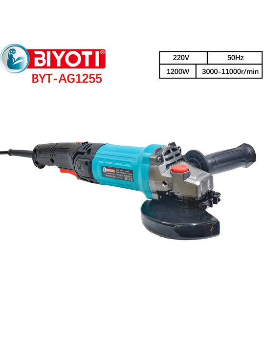 Угловая шлифовальная машина BIYOTI BYT-AG1255 125 мм, 1200 Вт, 3000–11000 об/мин - 