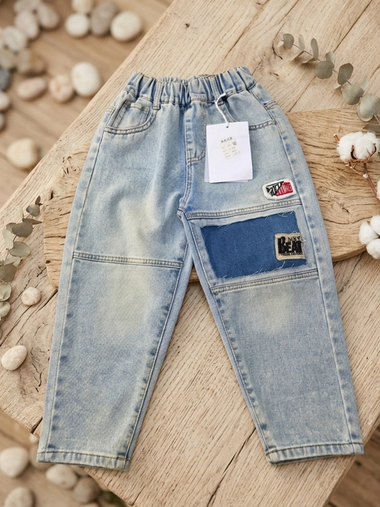 Bolalar va o'smirlar uchun zamonaviy keng jinsi shimlar (Boyfriend / Wide leg) - 