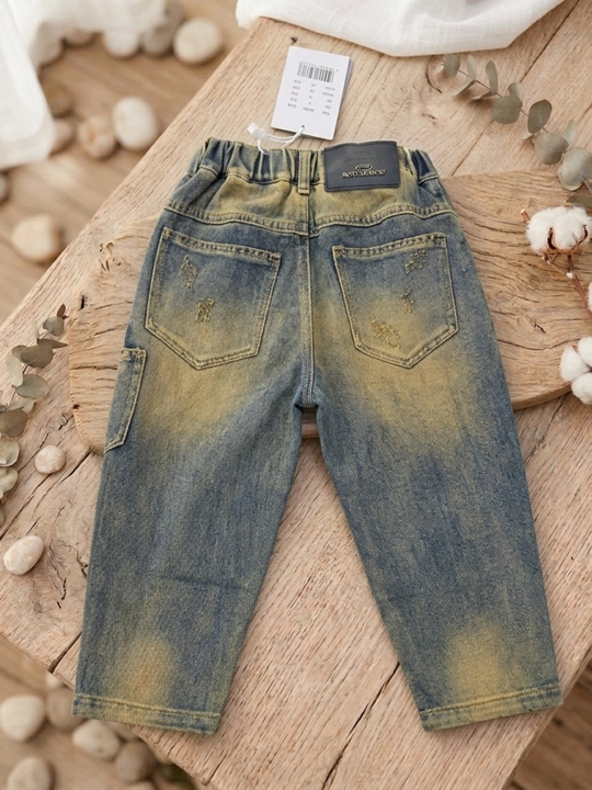 Bolalar va o'smirlar uchun zamonaviy keng jinsi shimlar Boyfriend - Wide leg - 