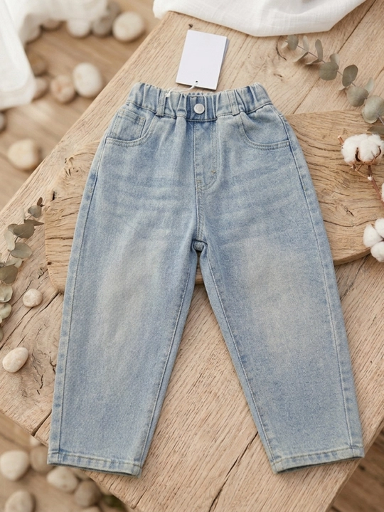 Bolalar va o'smirlar uchun zamonaviy keng jinsi shimlar (Boyfriend / Wide leg) - 