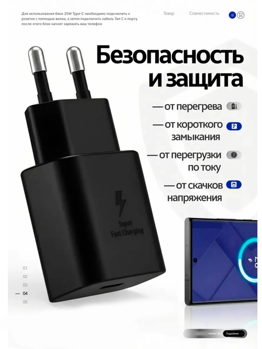 Samsung 65W Adapter – мощное и безопасное зарядное устройство, Зарядное устройство Samsung