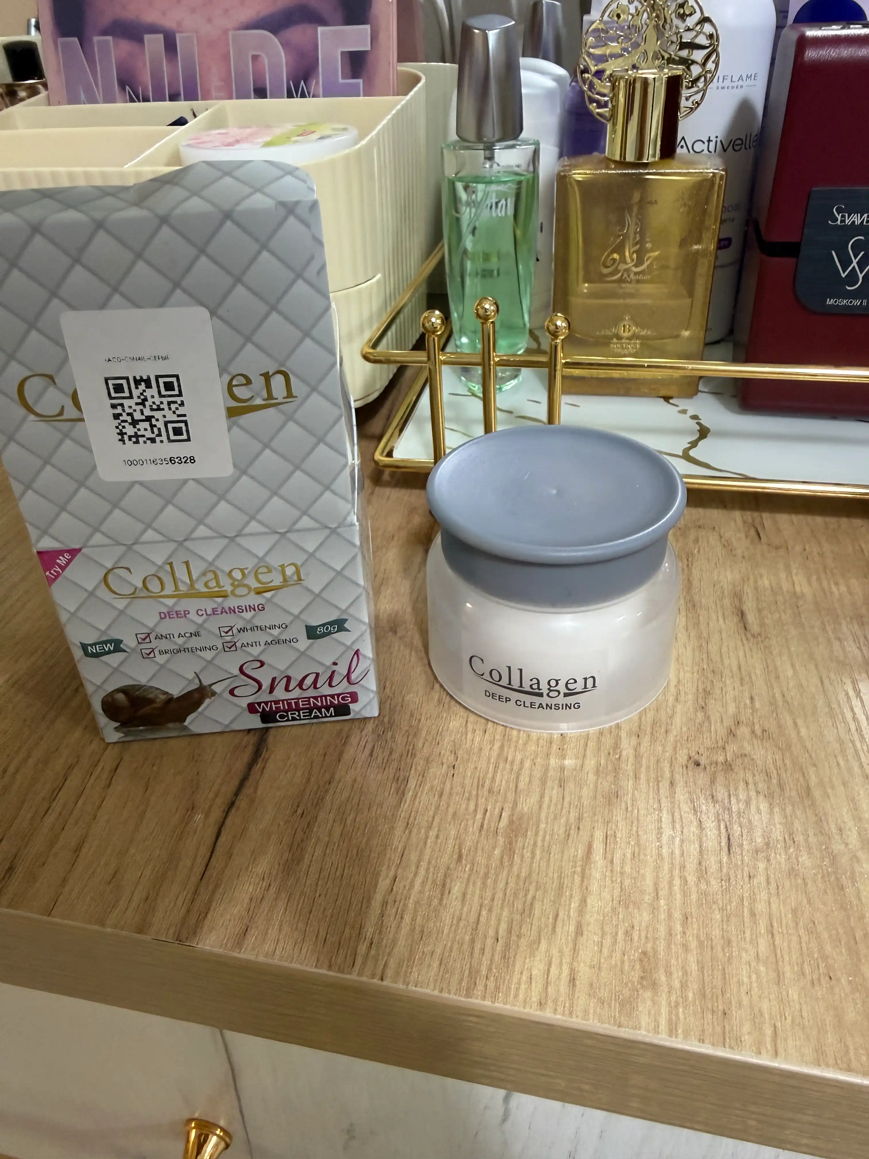 Oziqlantiruvchi, namlantiruvchi yuz uchun krem, shilliqurt ekstrakti Collagen, 80 gr