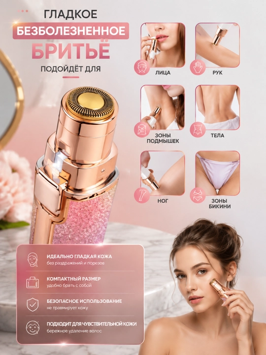 2tasi 1da elektr qosh, yuz trimmeri, USB+, universal epilator, og'riqsiz va yoqimli
