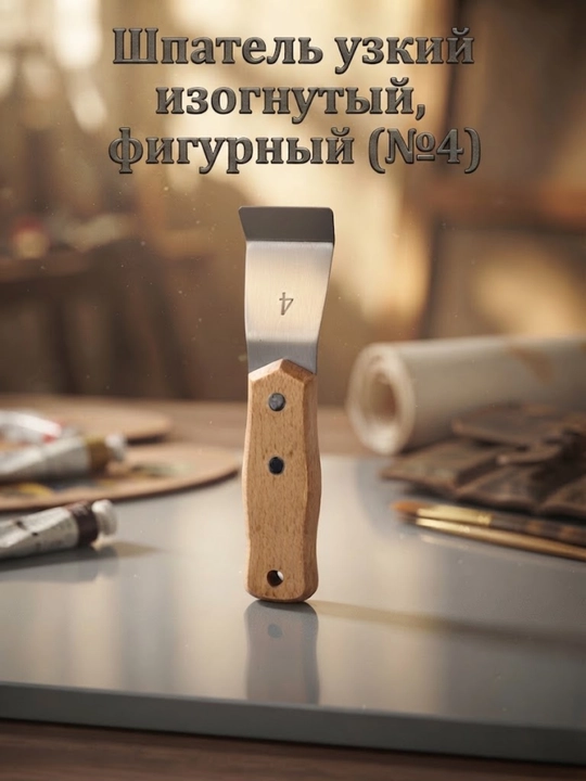 Шпатель узкий изогнутый, фигурный (№4) - 