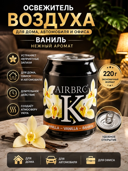 Havo xushbo‘ylantirgichi, avtomobil, uy va xona uchun aromatizator, 220 gr - 