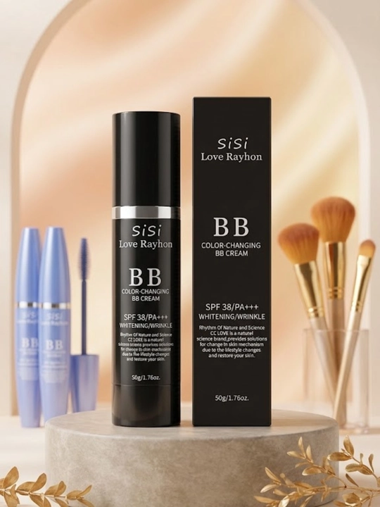 Oqartiruvchi va ajinlarga qarshi rang o'zgartiruvchi BB krem SiSi Love Rayhon SPF 38 - 