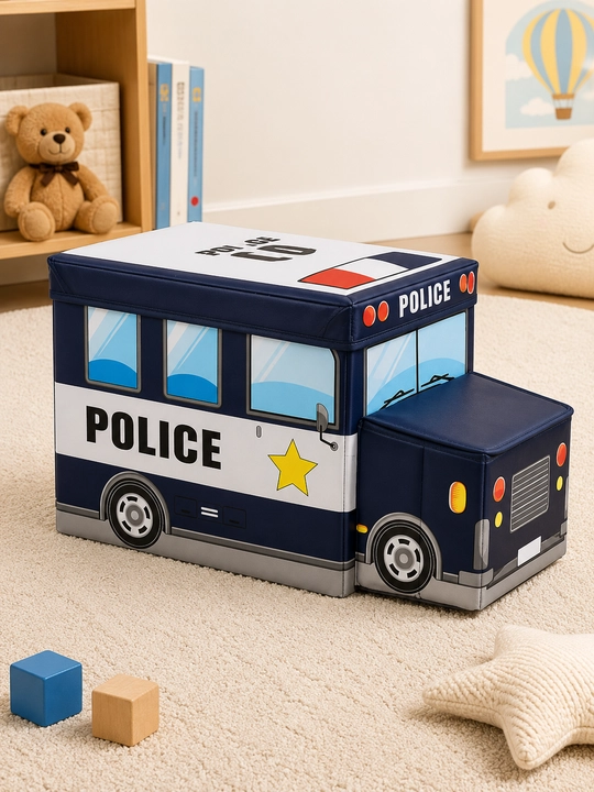 Корзина для игрушек с крышкой автобус