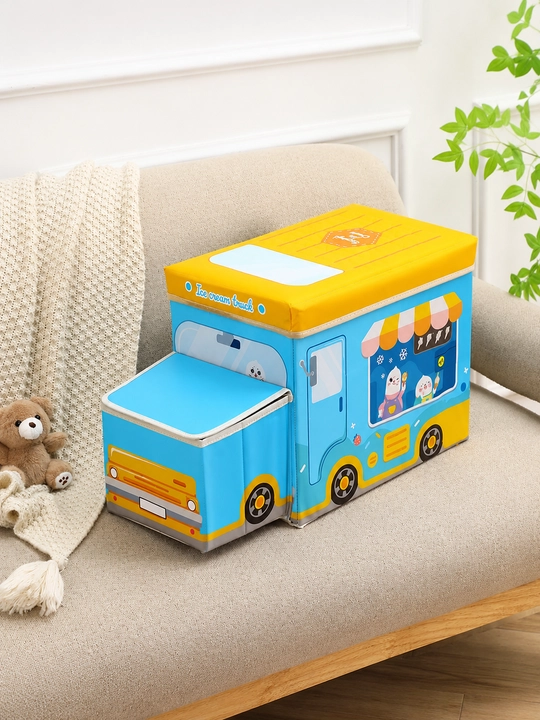 Корзина для игрушек с крышкой автобус