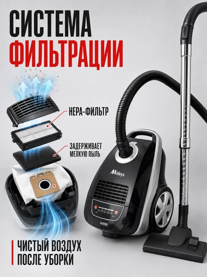 Пылесос мощный для дома с контейнером для пыли, пылесос для сухой и влажной уборки