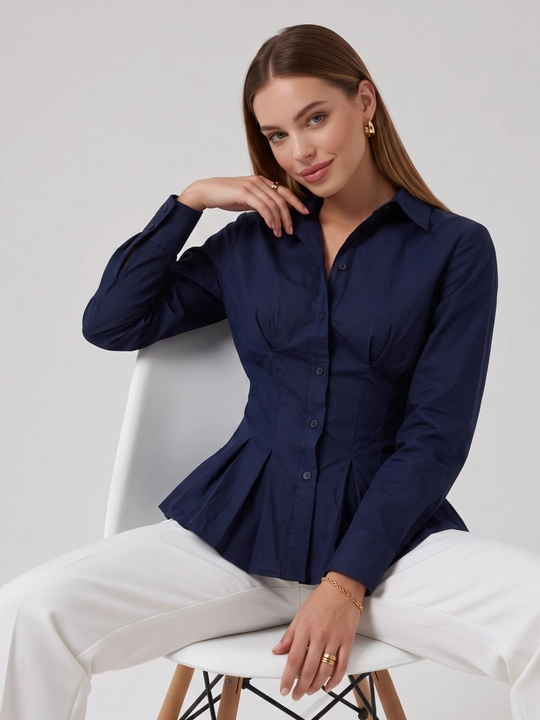 Rubashka ayollar, bluzka paxta — ELLY FASHION - 