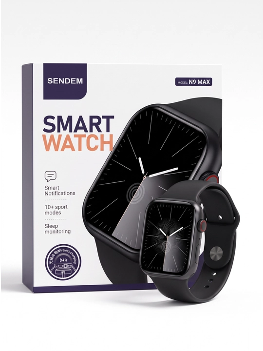 SENDEM N9 MAX smart soat, Bluetooth qo'ng'iroq, 3 ta qo'shimcha remeshok, Android va iOS - 