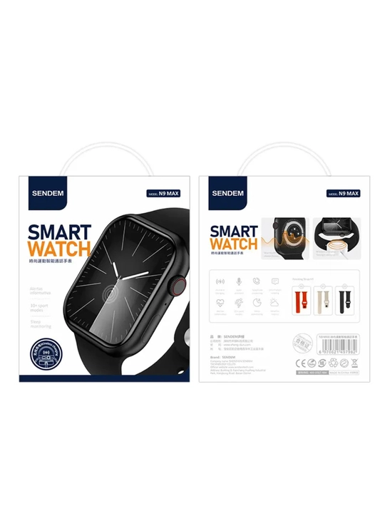 SENDEM N9 MAX smart soat, Bluetooth qo'ng'iroq, 3 ta qo'shimcha remeshok, Android va iOS
