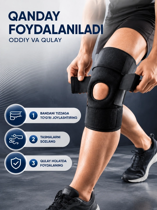 Tizza uchun bandaj LP Support, sozlanadigan tasmali, ochiq tizza qopqoqli