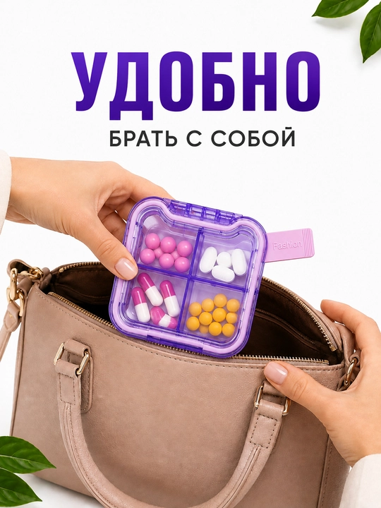 Таблетница органайзер контейнер неделька для хранения таблеток, витаминов и мелочей