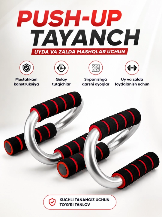 Otjimaniya uchun push-up tayanchi, yumshoq tutqichli, 2 dona - 