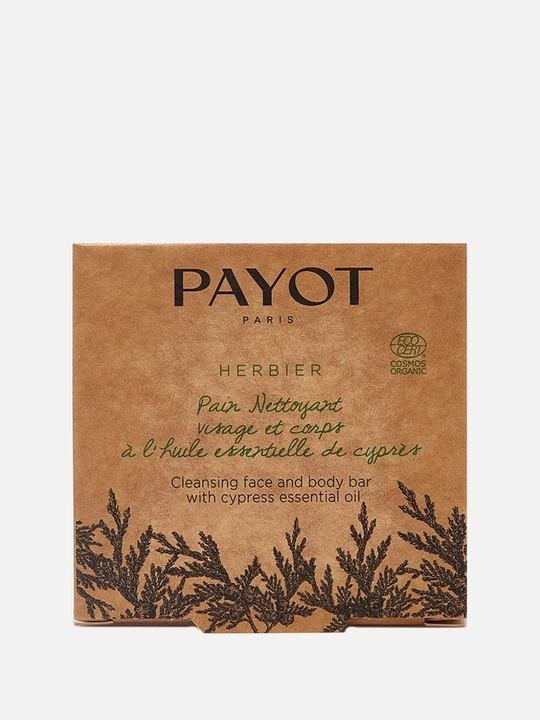 Yuz va tana uchun kiparis efir moyi qo'shilgan sovun Payot Herbier Pain Nettoyant Visage