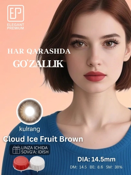 Ko‘zlar uchun rangli kosmetik kontakt linzalar, dioptriyasiz, dekorativ linzalar, 2 linza