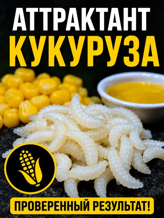 Опарыш силиконовый для рыбалки, искусственная наживка 2 см, аттрактант кукуруза, 80 шт