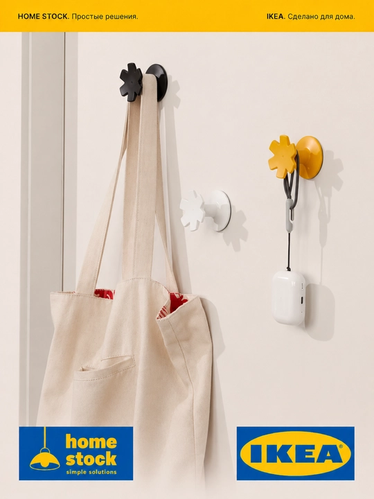 IKEA самоклеящиеся крючки для ванной кухни и прихожей, для ключей и одежды, ИКЕА 3 шт