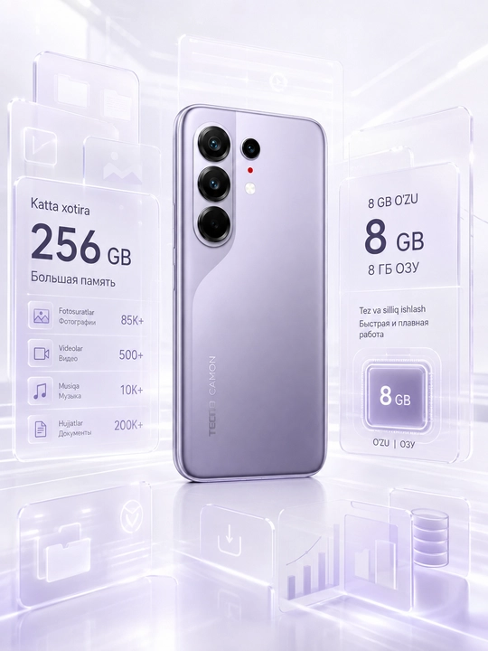 Smartfon TECNO CAMON 50 Ultra 5G 8/256 GB, AMOLED 144 Hz, 50Mp OIS+3X Zum, 6500 mA