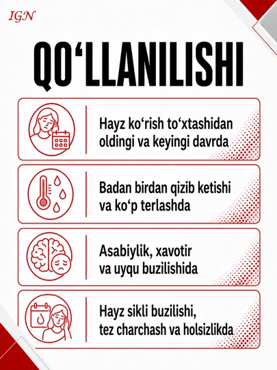 Klimak – Menopauza davrini yengil o'tkazish uchun, 30 kapsula