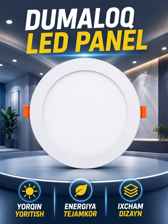 LED panel 36W, kvadrat shift uchun ichki o‘rnatiladigan kuchli yoritgich - 